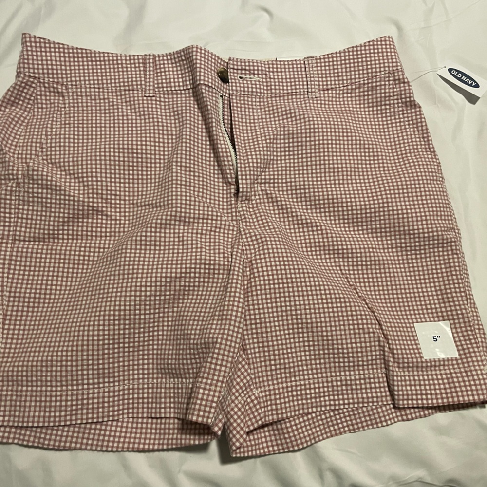 Pink and White Checkered Shorts